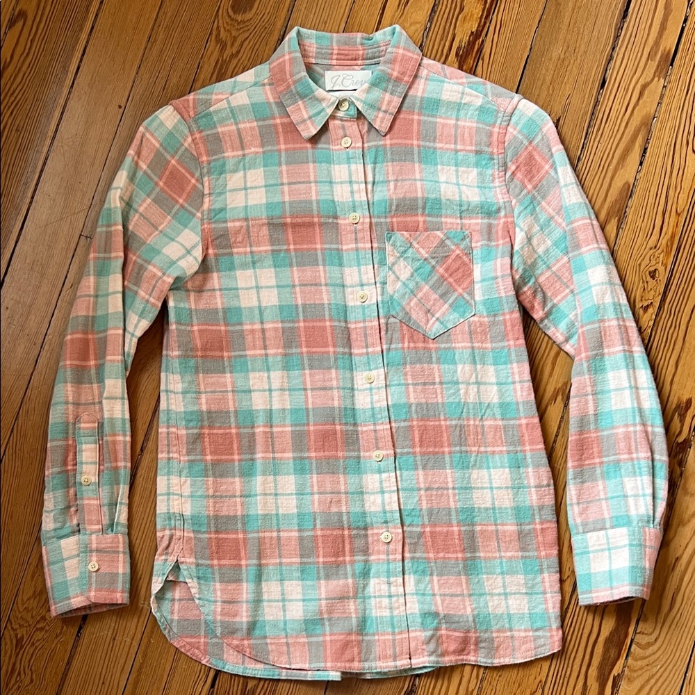 J. Crew Flannel Plaid Classic Button-Down Shirt